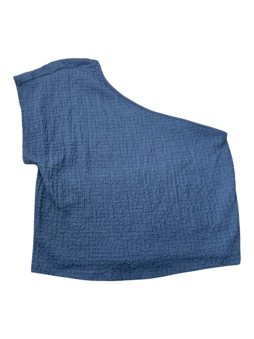 Free People FP Beach Blue Crinkle Cotton Gauze One Shoulder Top Size M Medium